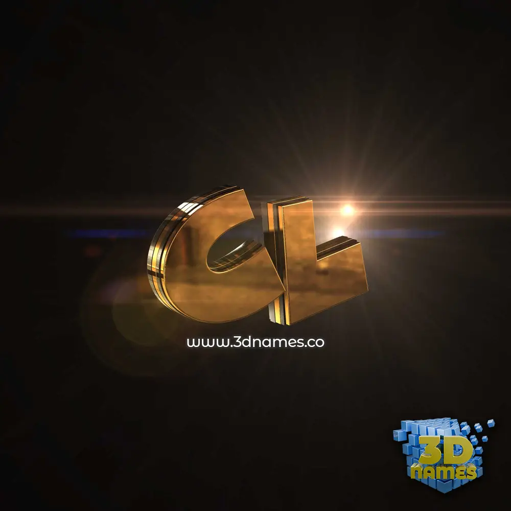 cl in Golden Sparkle style - 3D name wallpaper cl in Golden Sparkle style - 3D name wallpaper