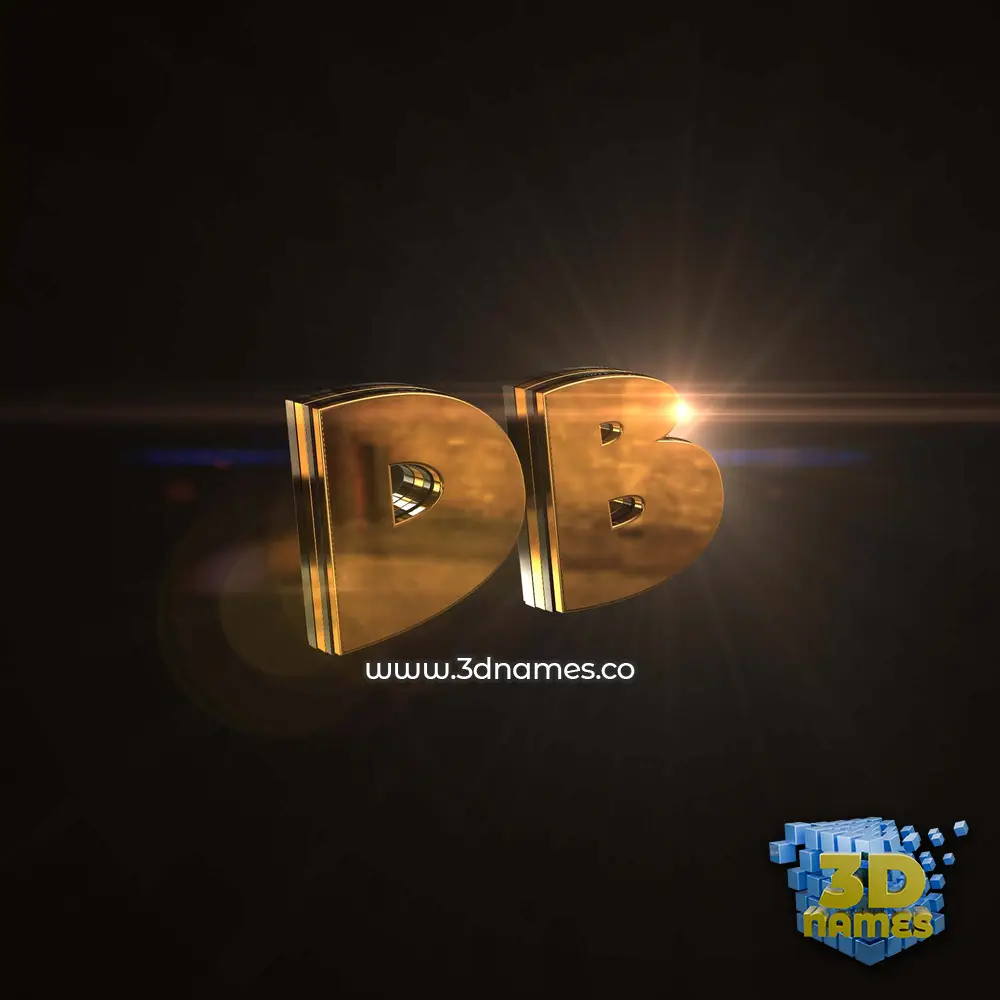 db in Golden Sparkle style - 3D name wallpaper