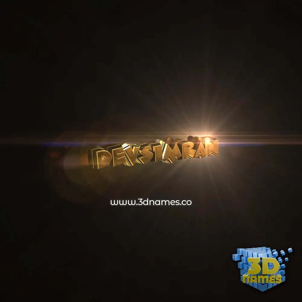 devsimran in Golden Sparkle style - 3D name wallpaper