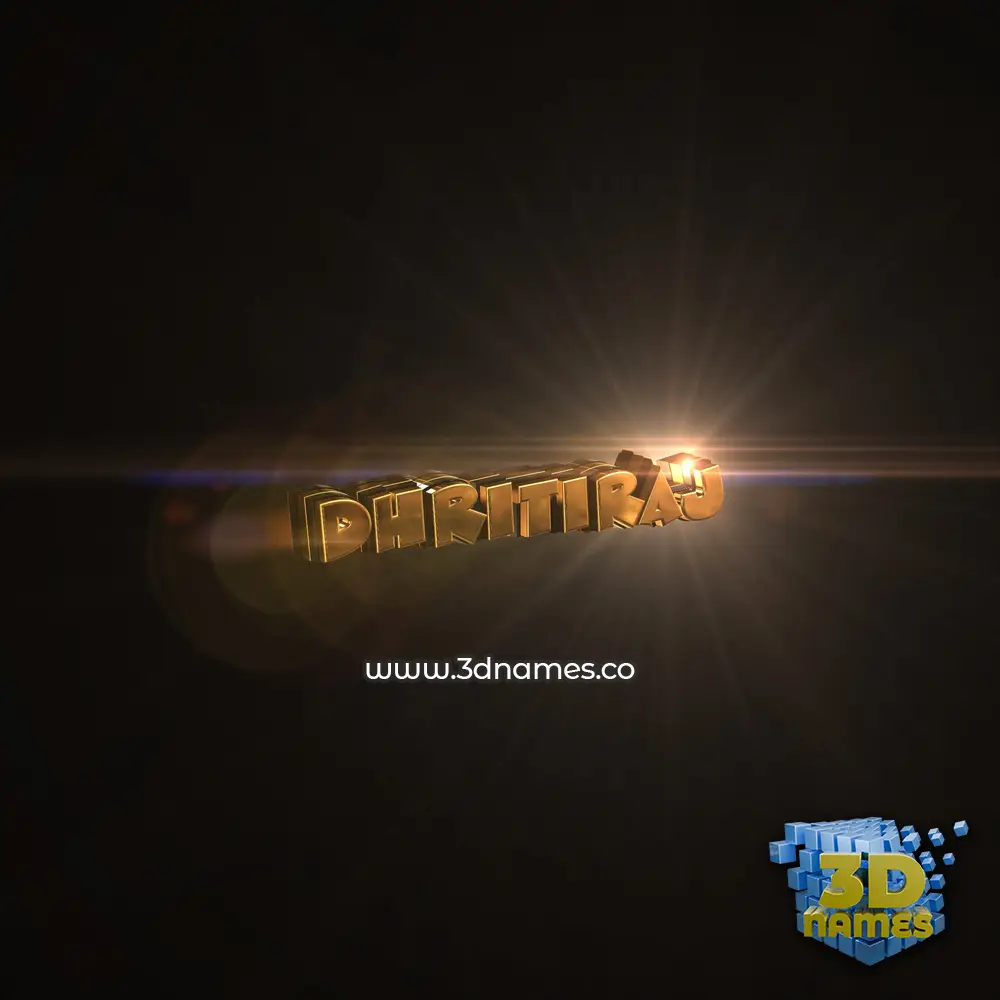 dhritiraj in Golden Sparkle style - 3D name wallpaper