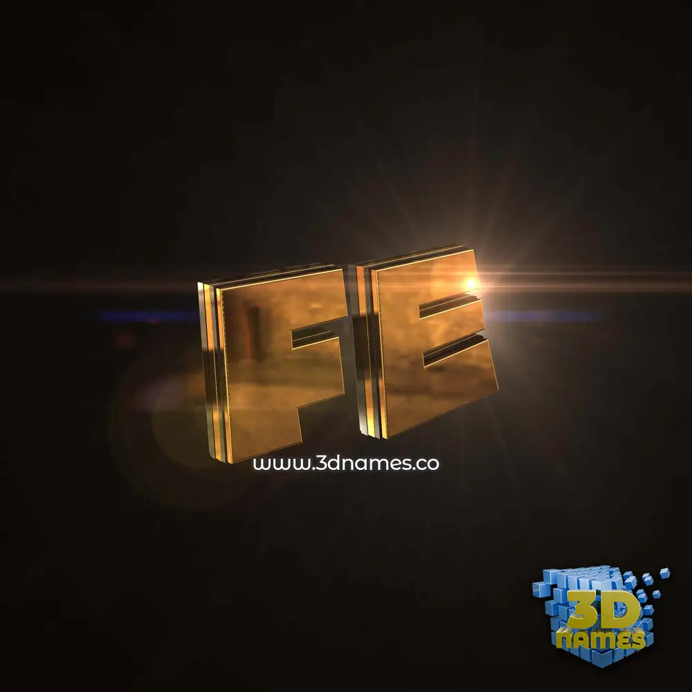 fe in Golden Sparkle style - 3D name wallpaper
