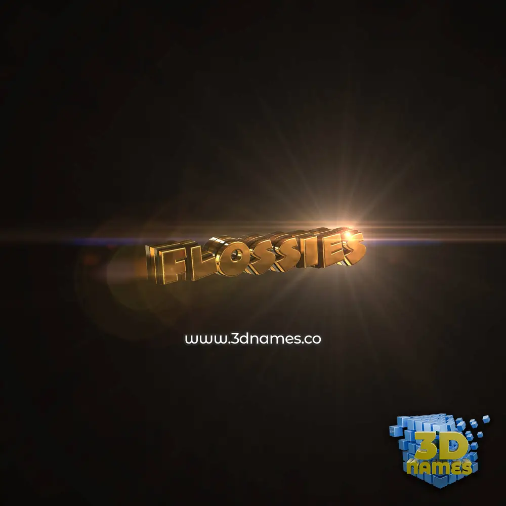 flossies in Golden Sparkle style - 3D name wallpaper