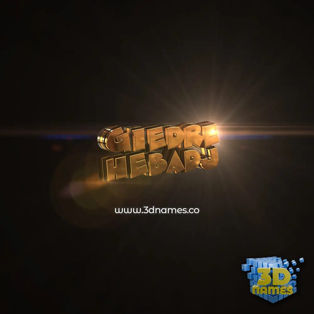 giedre hebadj in Golden Sparkle style - 3D name wallpaper