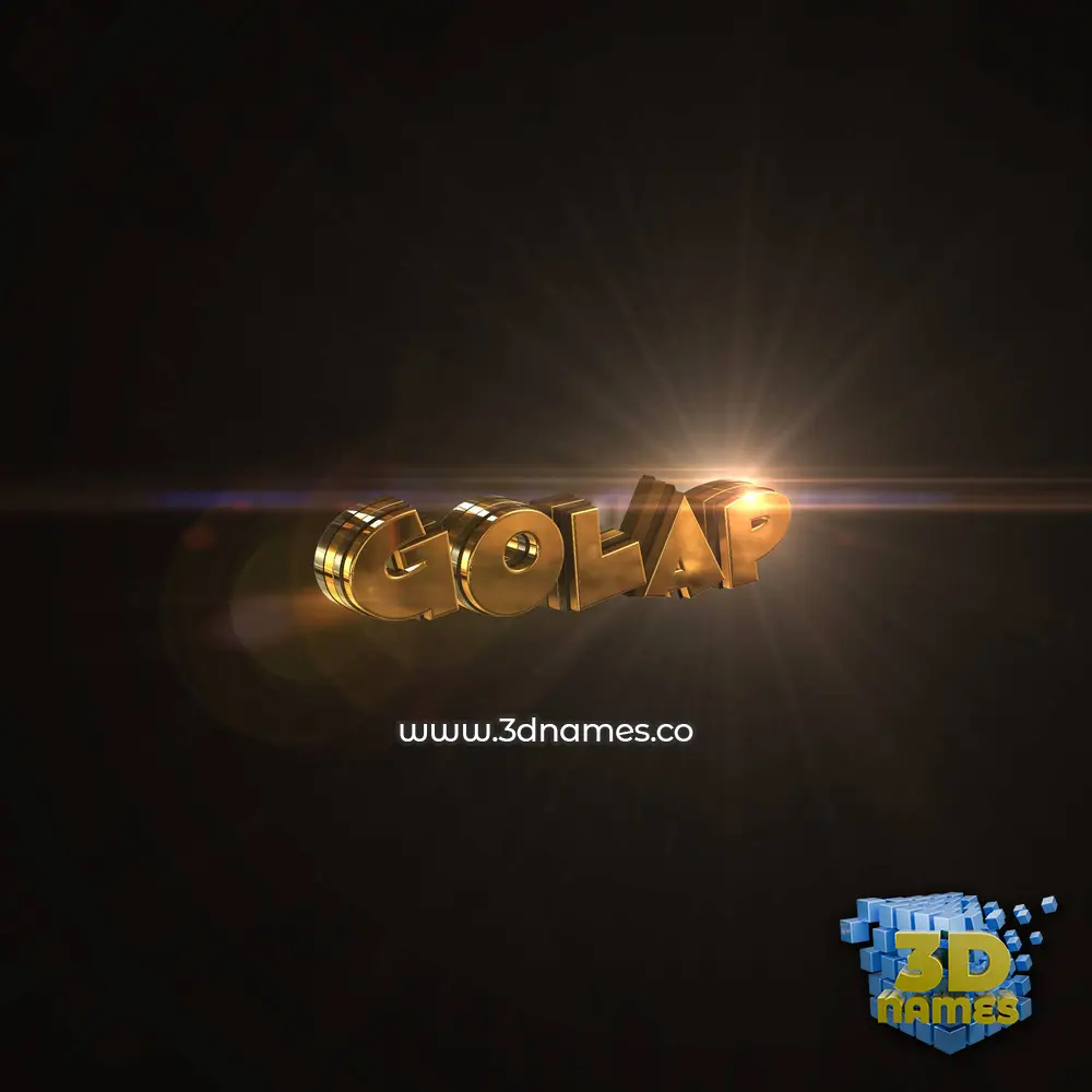 golap in Golden Sparkle style - 3D name wallpaper