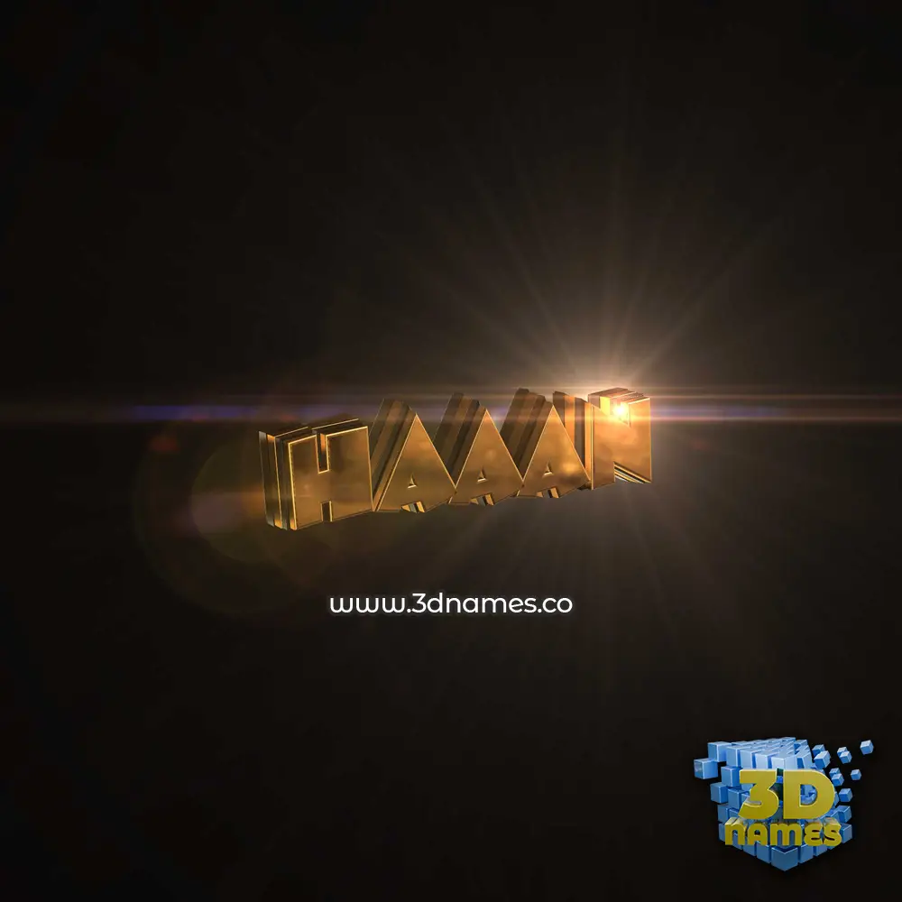 haaan in Golden Sparkle style - 3D name wallpaper