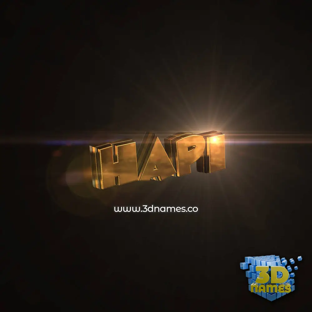 hapi in Golden Sparkle style - 3D name wallpaper hapi in Golden Sparkle style - 3D name wallpaper