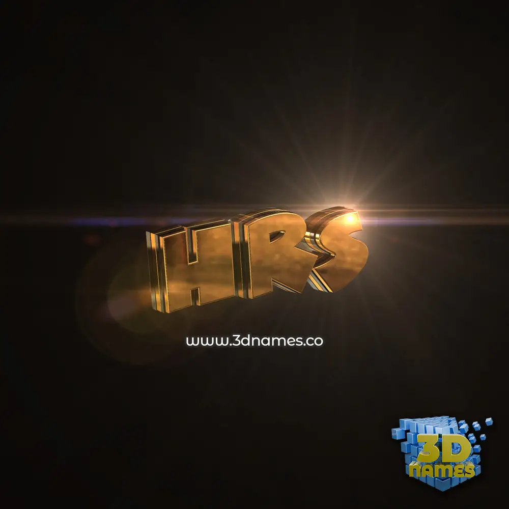 hrs in Golden Sparkle style - 3D name wallpaper