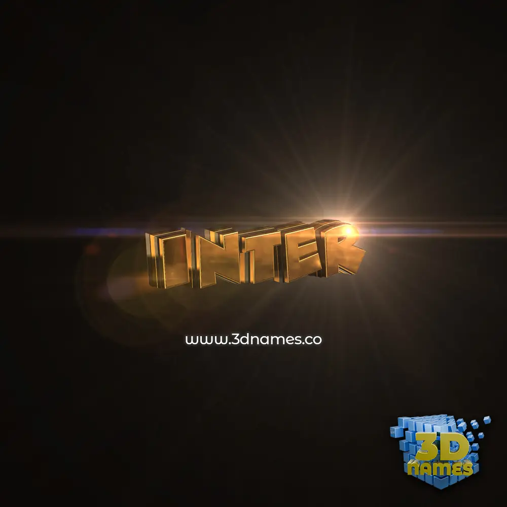 inter in Golden Sparkle style - 3D name wallpaper inter in Golden Sparkle style - 3D name wallpaper