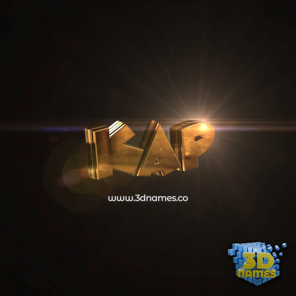 kap in Golden Sparkle style - 3D name wallpaper