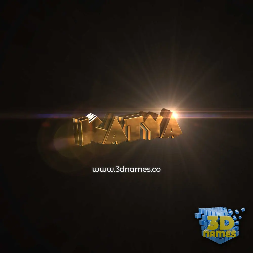 katya in Golden Sparkle style - 3D name wallpaper