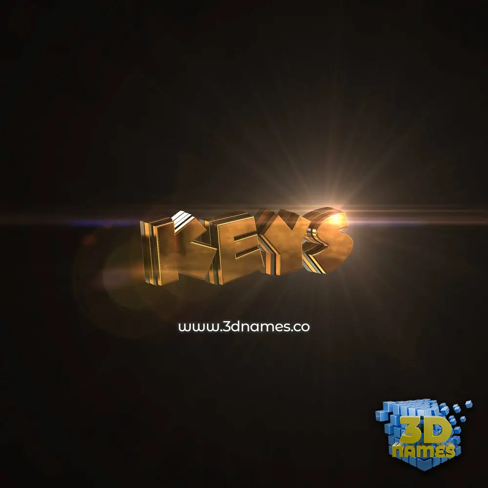 keys in Golden Sparkle style - 3D name wallpaper