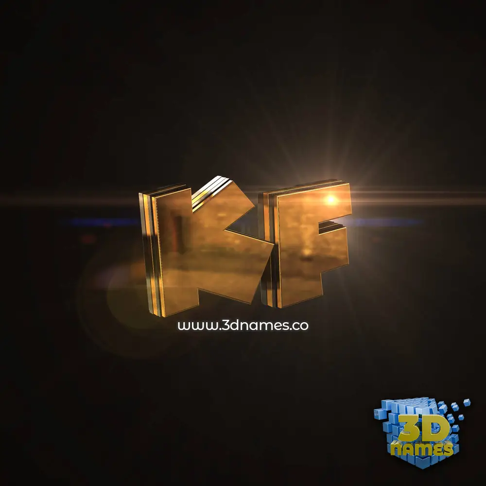 kf in Golden Sparkle style - 3D name wallpaper kf in Golden Sparkle style - 3D name wallpaper