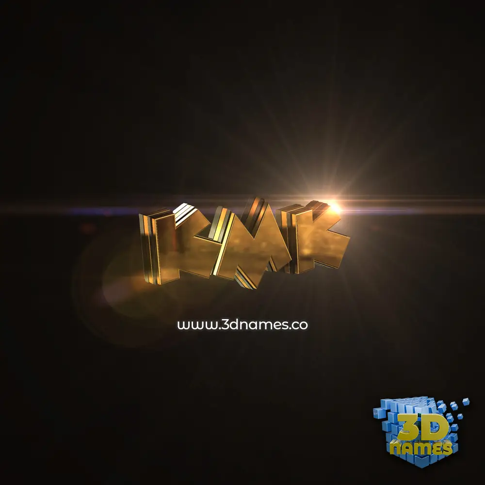 kmk in Golden Sparkle style - 3D name wallpaper kmk in Golden Sparkle style - 3D name wallpaper