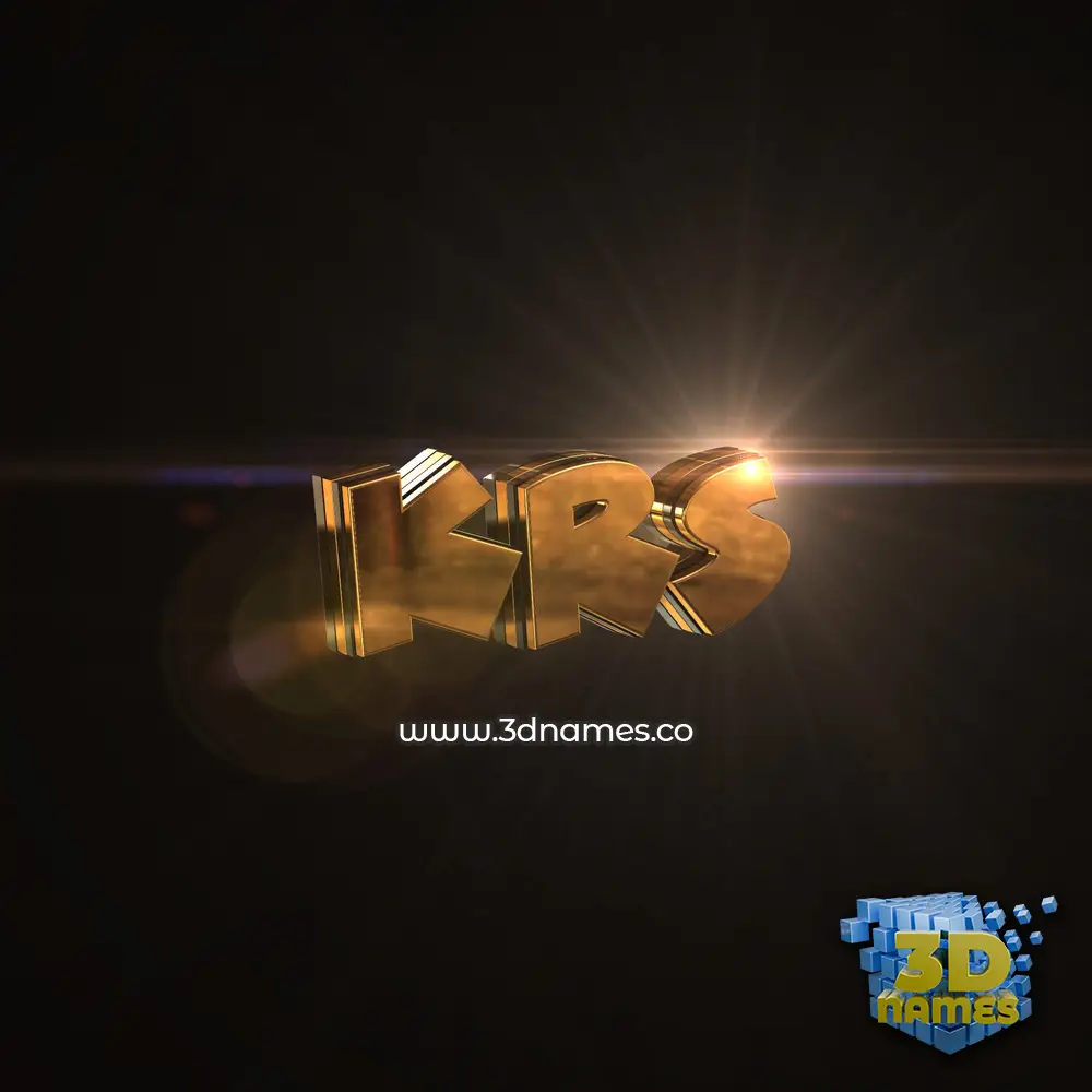krs in Golden Sparkle style - 3D name wallpaper