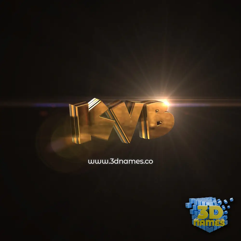kvb in Golden Sparkle style - 3D name wallpaper