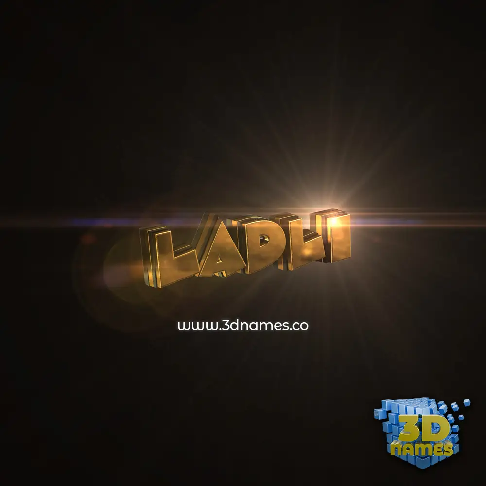 ladli in Golden Sparkle style - 3D name wallpaper