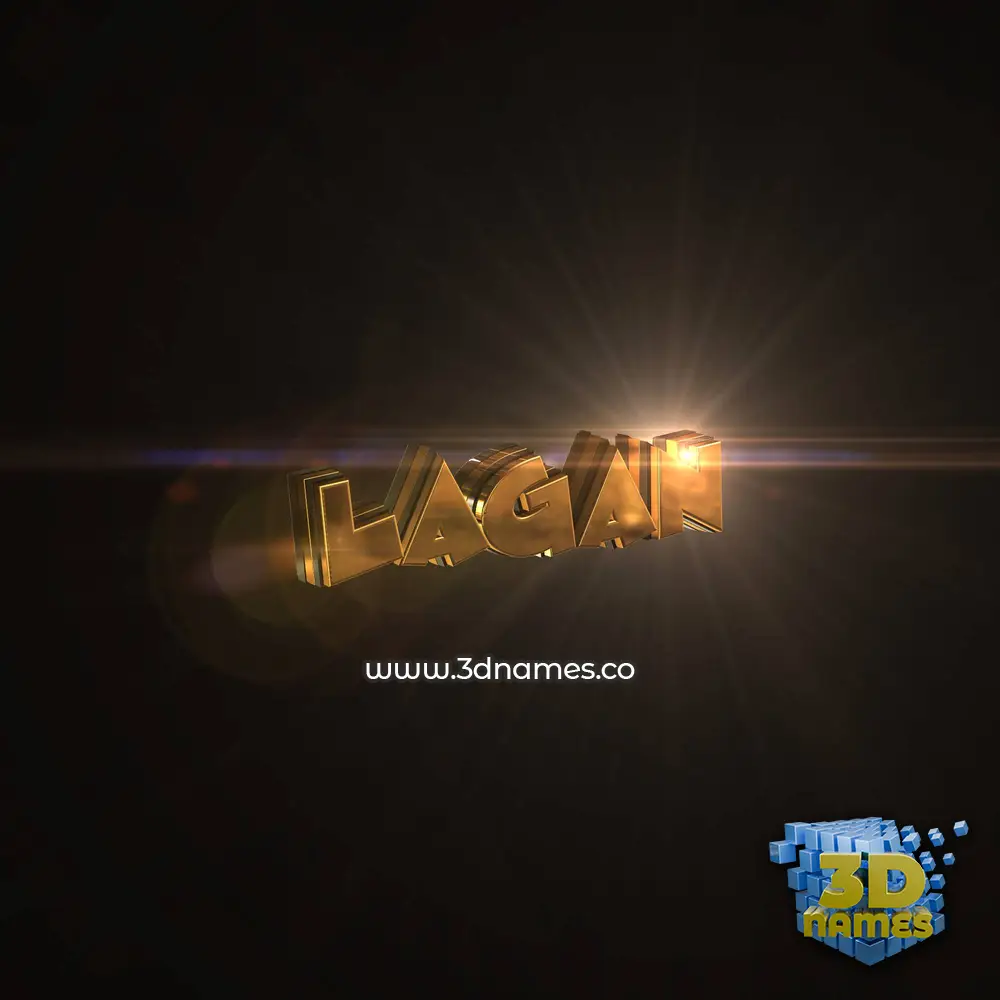 lagan in Golden Sparkle style - 3D name wallpaper