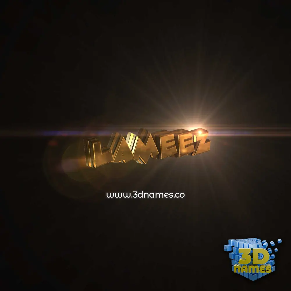 lameez in Golden Sparkle style - 3D name wallpaper
