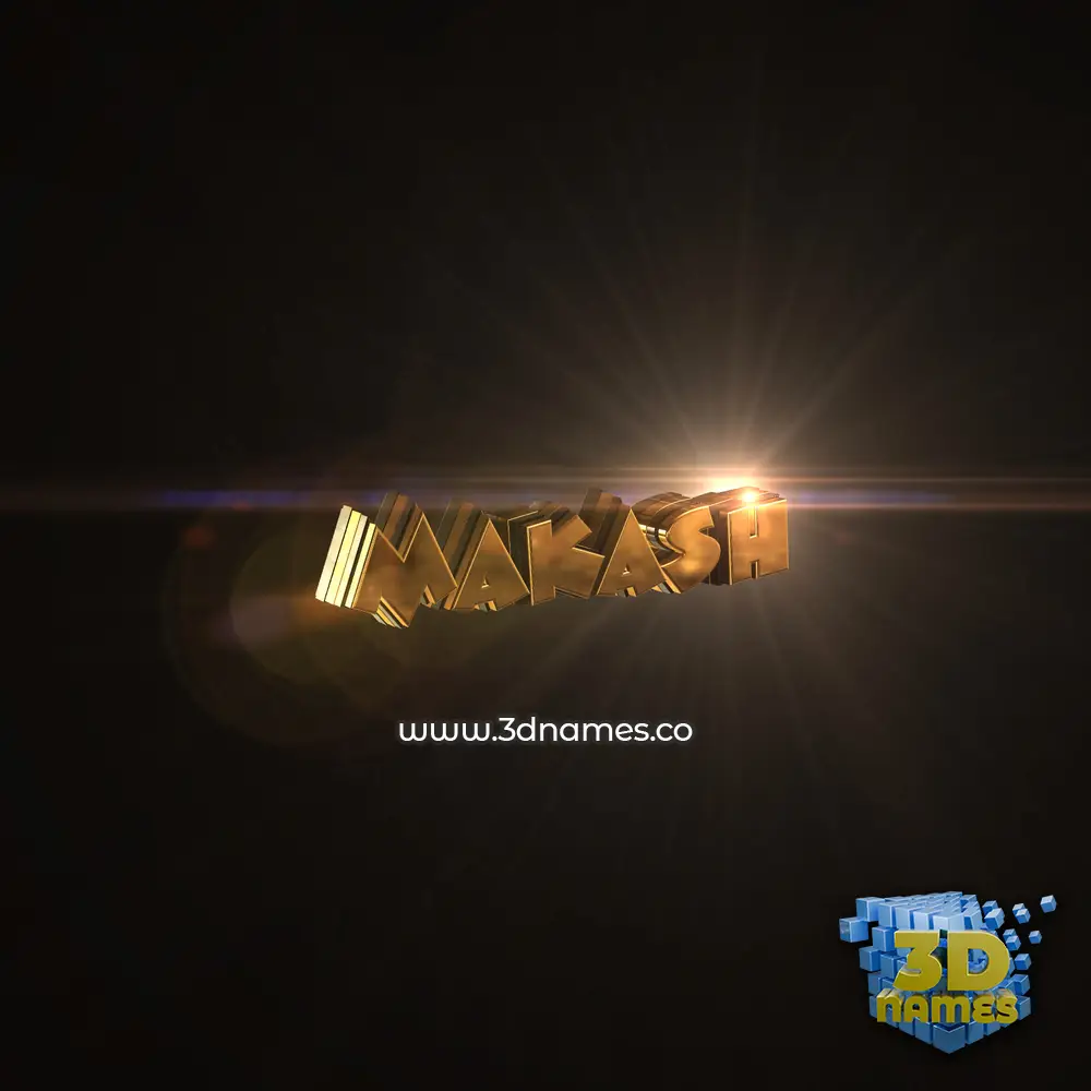 makash in Golden Sparkle style - 3D name wallpaper