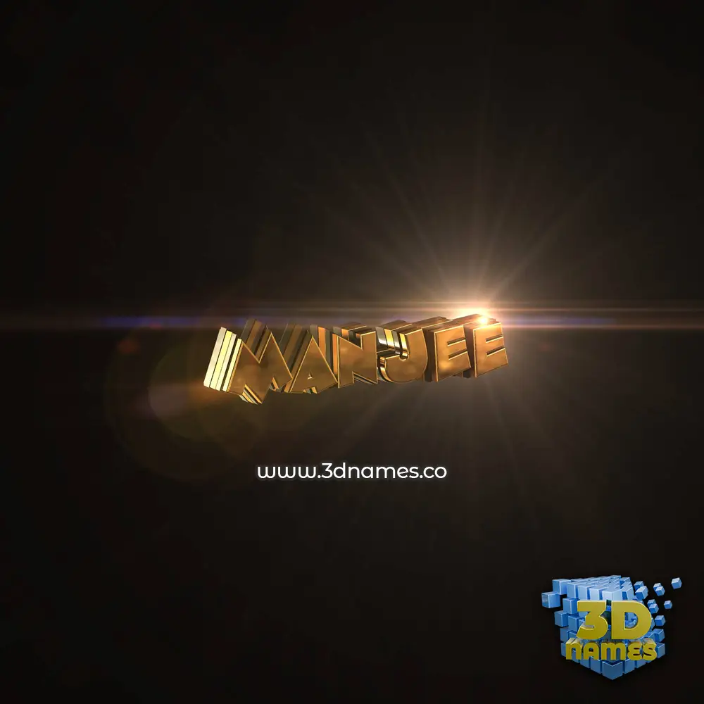 manjee in Golden Sparkle style - 3D name wallpaper