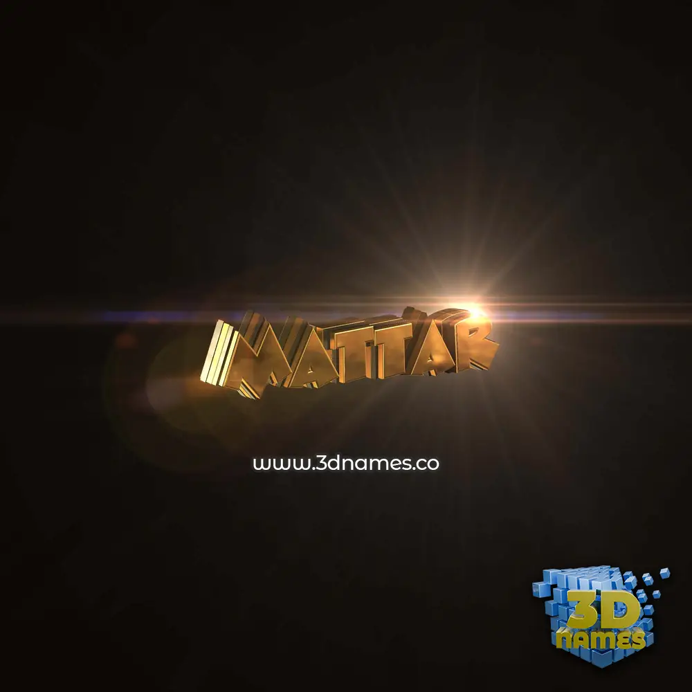 mattar in Golden Sparkle style - 3D name wallpaper