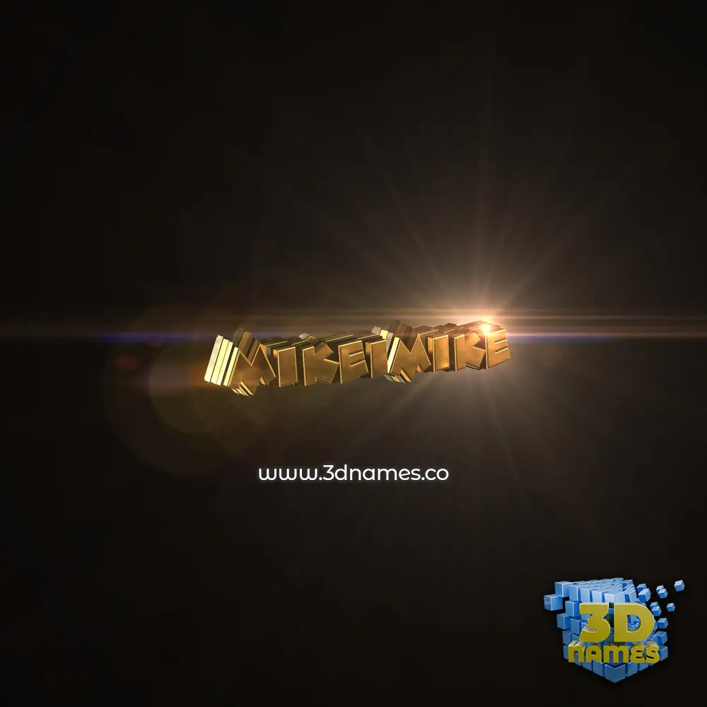 mikeimike in Golden Sparkle style - 3D name wallpaper