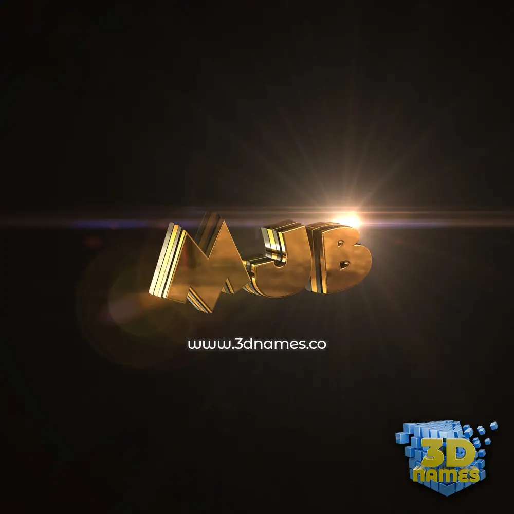 mjb in Golden Sparkle style - 3D name wallpaper