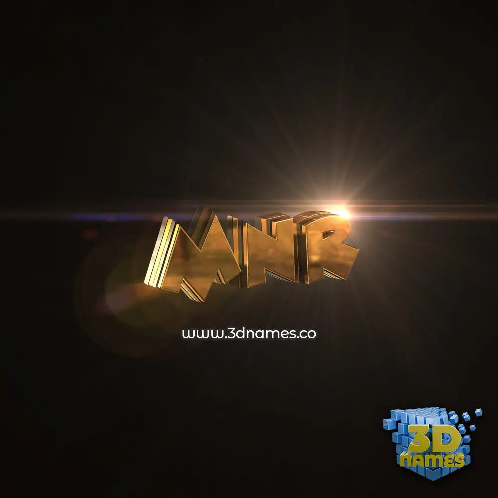 mnr in Golden Sparkle style - 3D name wallpaper