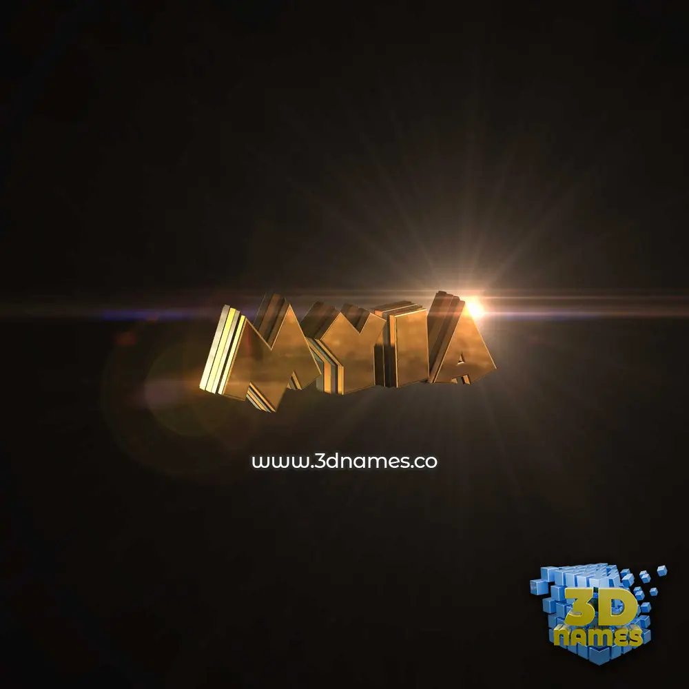 myia in Golden Sparkle style - 3D name wallpaper myia in Golden Sparkle style - 3D name wallpaper