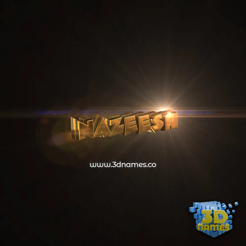 nazeesh in Golden Sparkle style - 3D name wallpaper