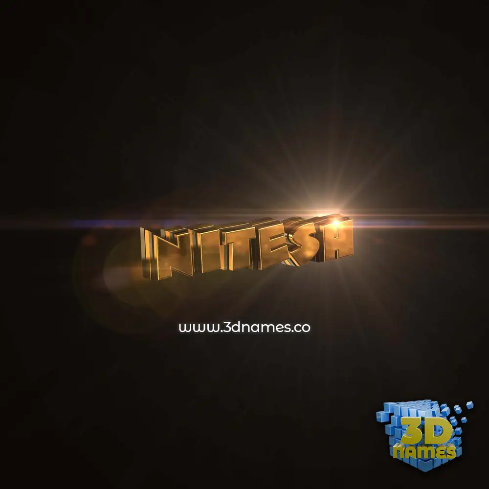 nitesh in Golden Sparkle style - 3D name wallpaper