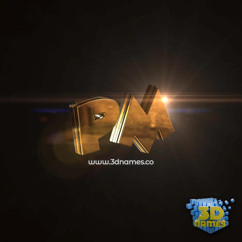 pm in Golden Sparkle style - 3D name wallpaper pm in Golden Sparkle style - 3D name wallpaper
