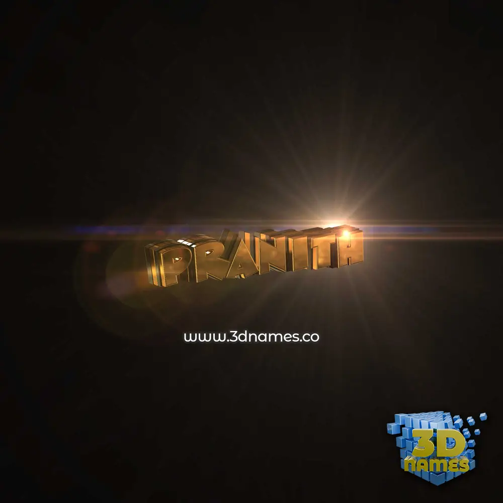 pranith in Golden Sparkle style - 3D name wallpaper