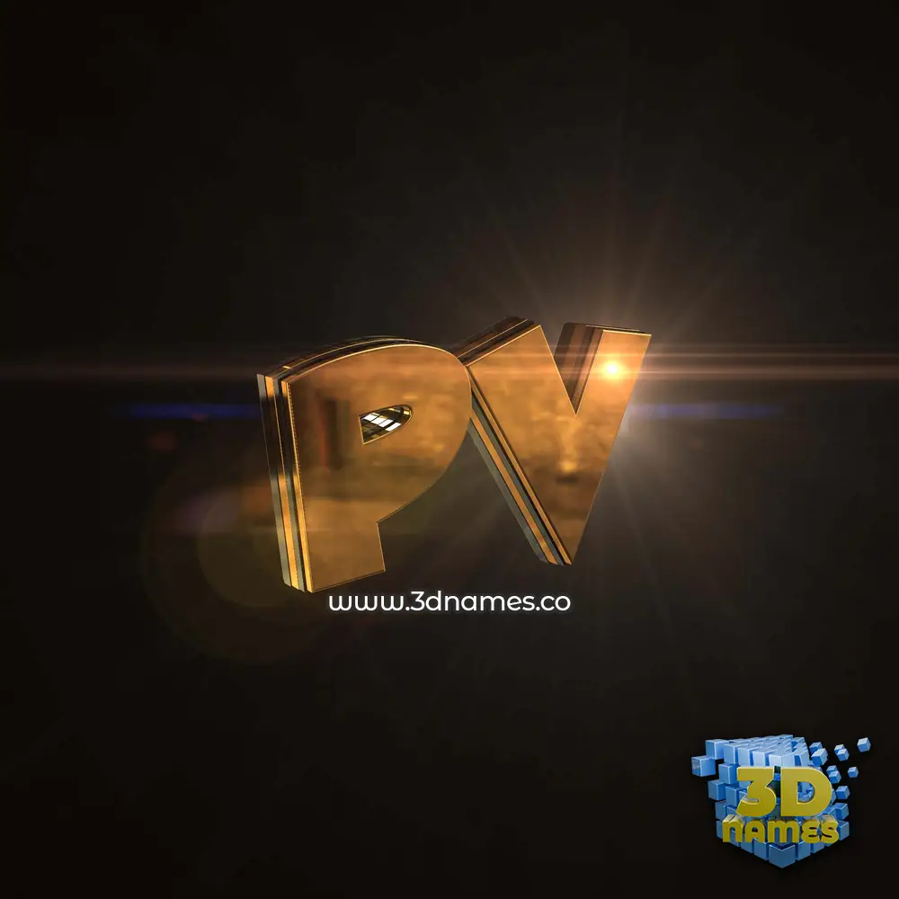pv in Golden Sparkle style - 3D name wallpaper pv in Golden Sparkle style - 3D name wallpaper