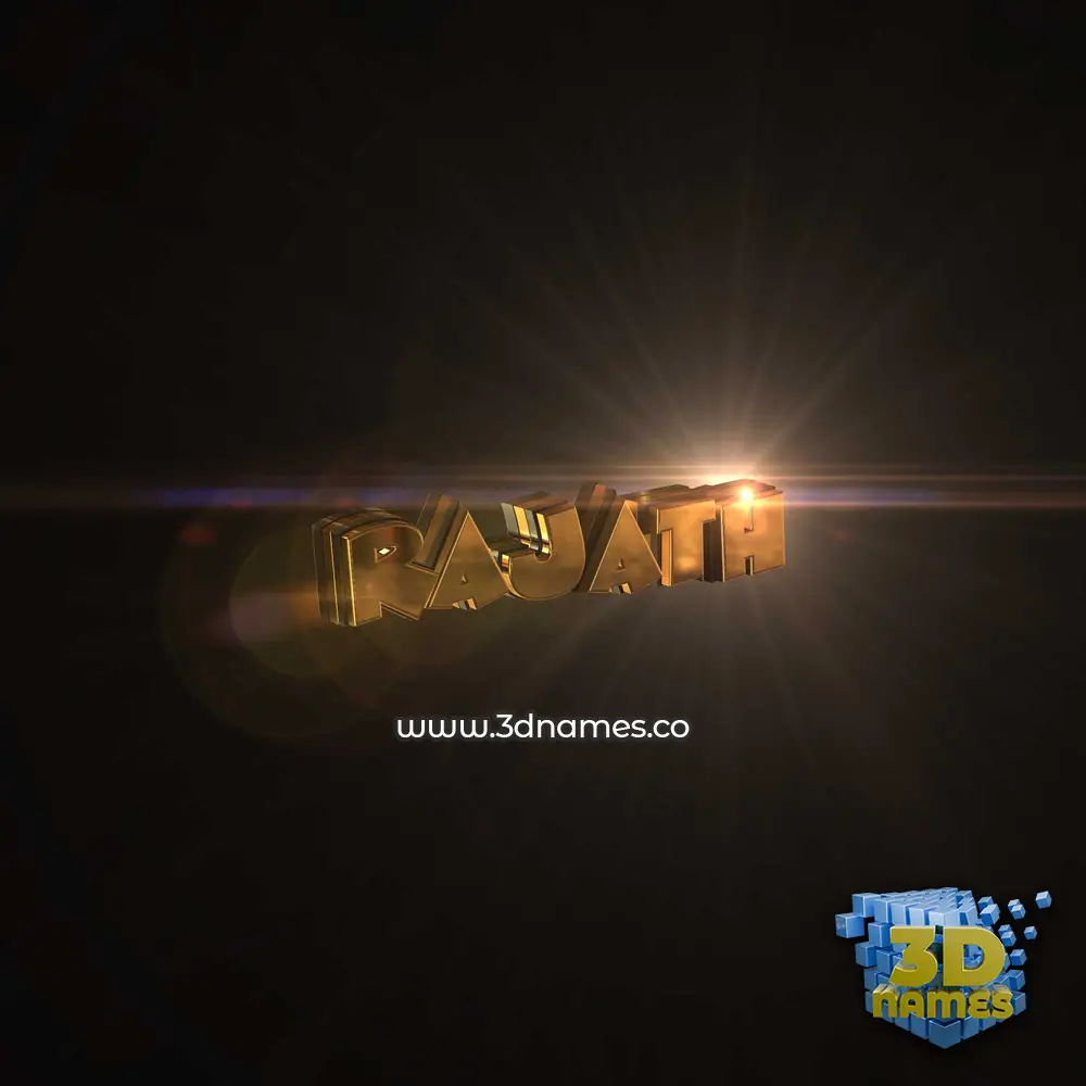 rajath in Golden Sparkle style - 3D name wallpaper