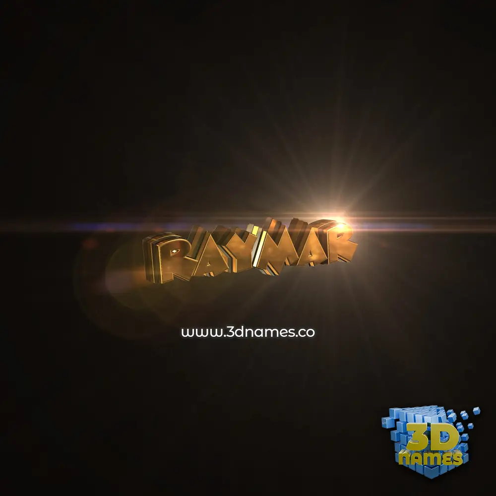 raymar in Golden Sparkle style - 3D name wallpaper