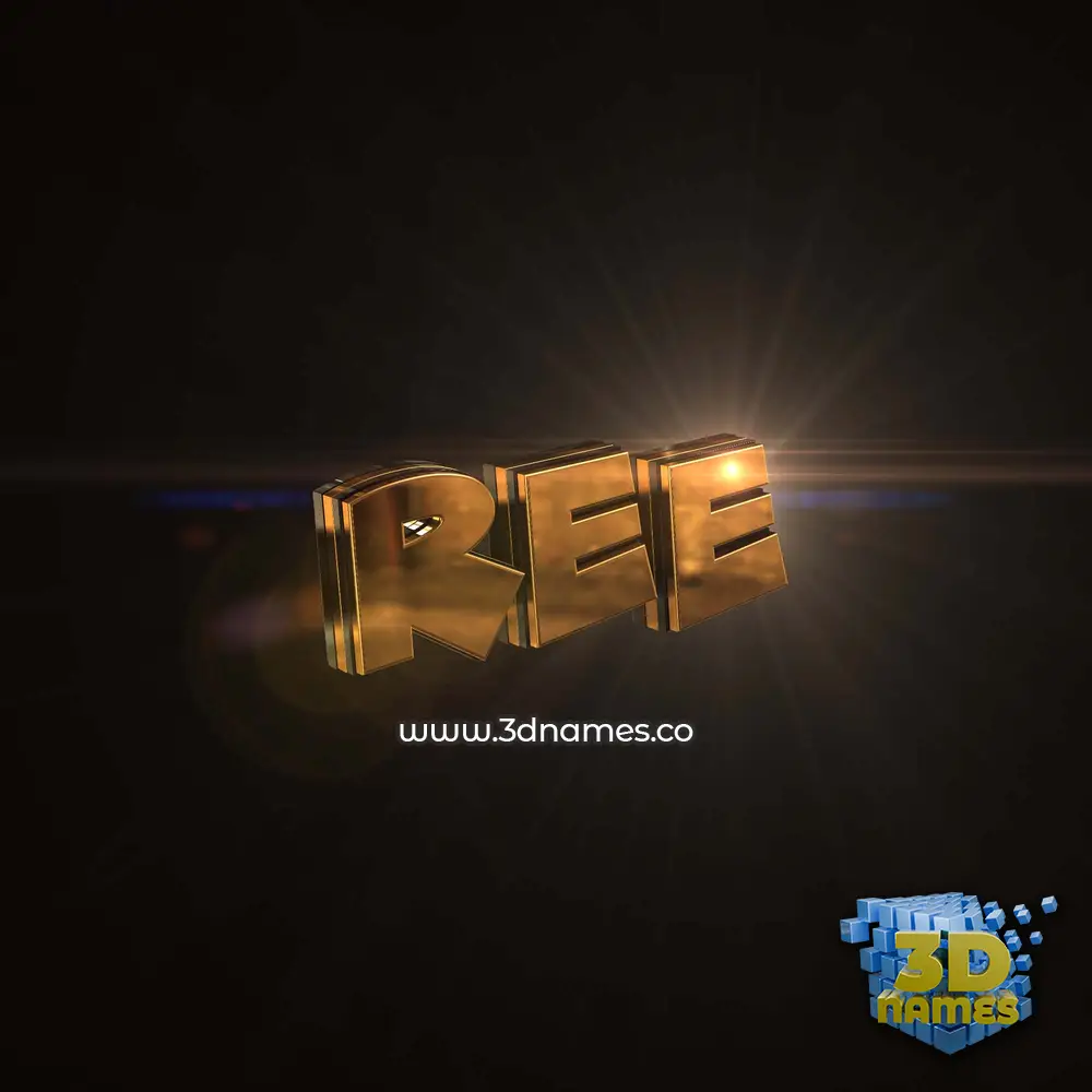 ree in Golden Sparkle style - 3D name wallpaper