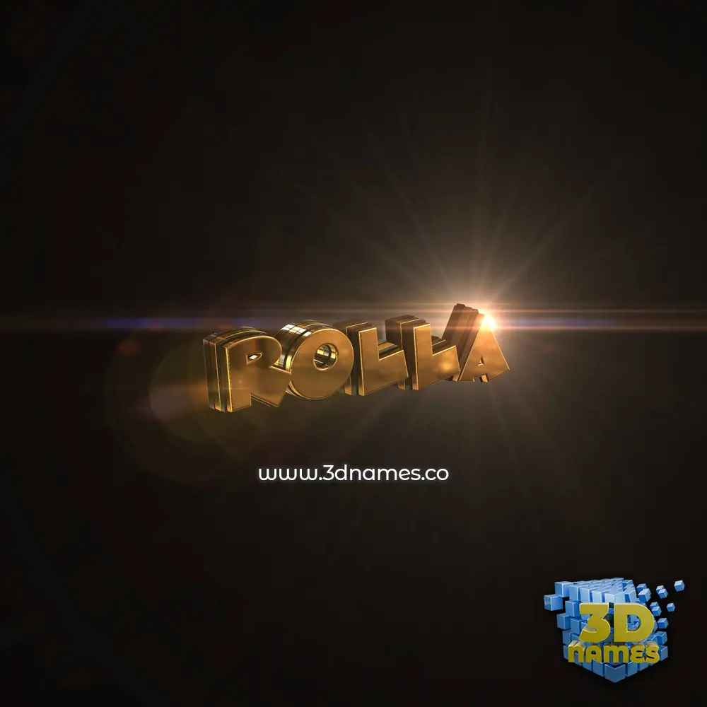 rolla in Golden Sparkle style - 3D name wallpaper rolla in Golden Sparkle style - 3D name wallpaper