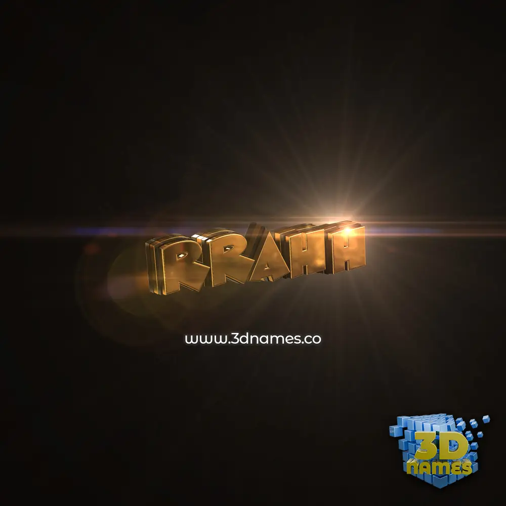 rrahh in Golden Sparkle style - 3D name wallpaper