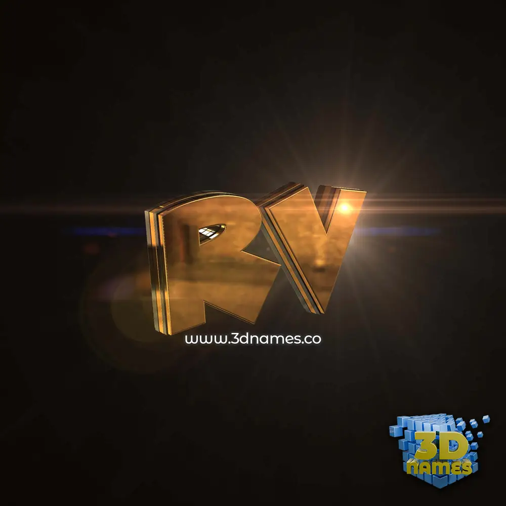 rv in Golden Sparkle style - 3D name wallpaper rv in Golden Sparkle style - 3D name wallpaper