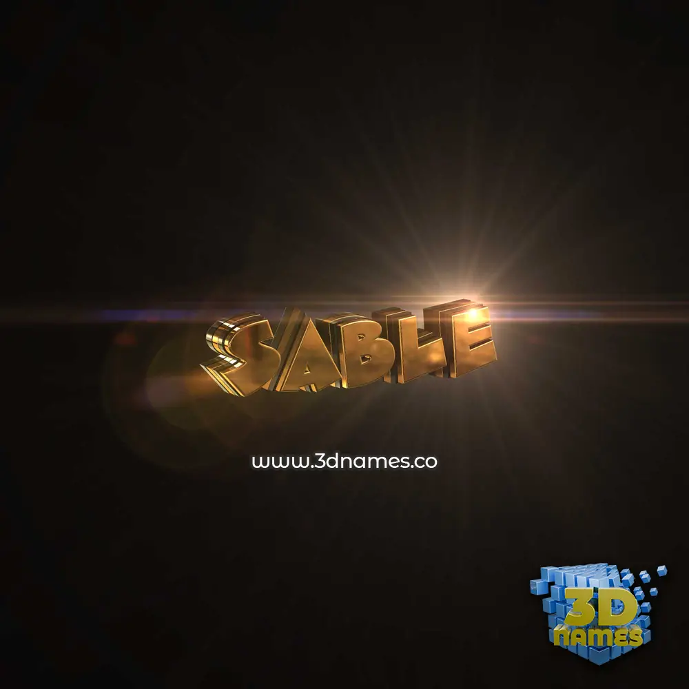 sable in Golden Sparkle style - 3D name wallpaper sable in Golden Sparkle style - 3D name wallpaper