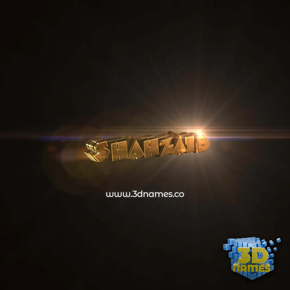 shahzaib in Golden Sparkle style - 3D name wallpaper
