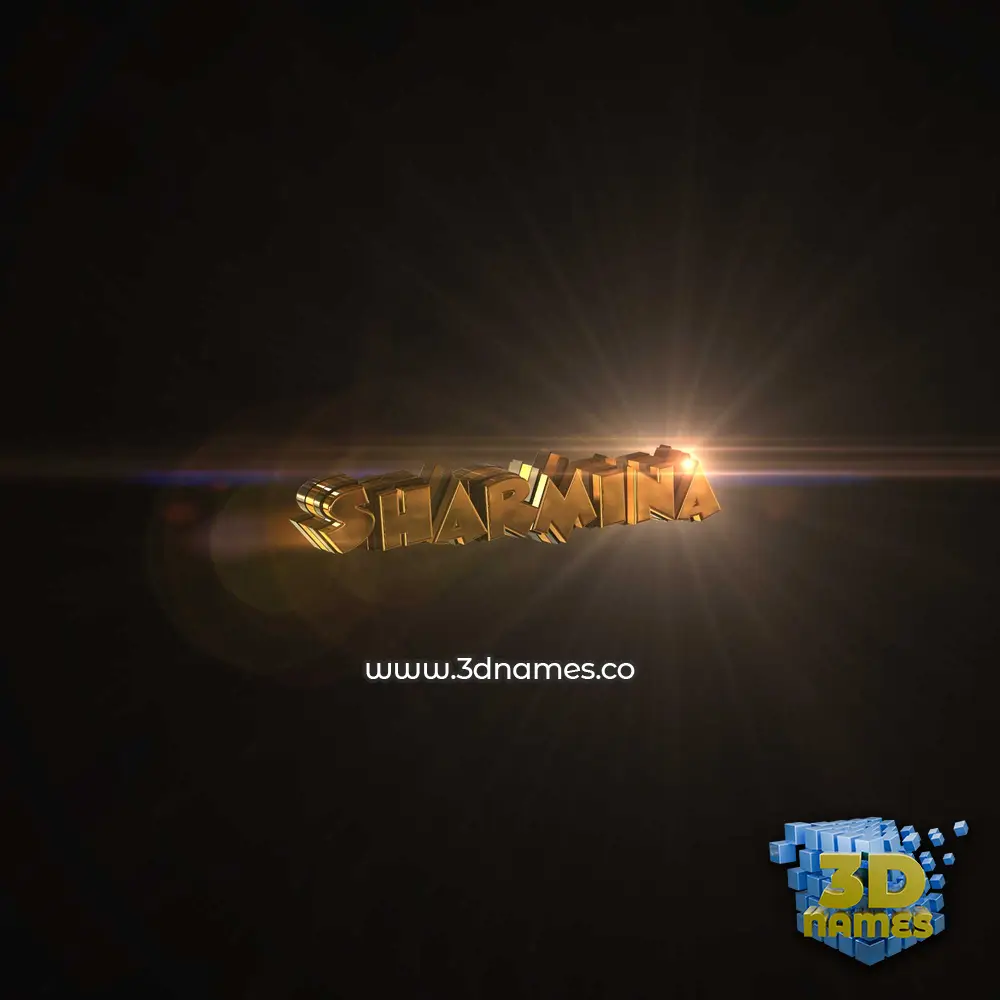 sharmina in Golden Sparkle style - 3D name wallpaper