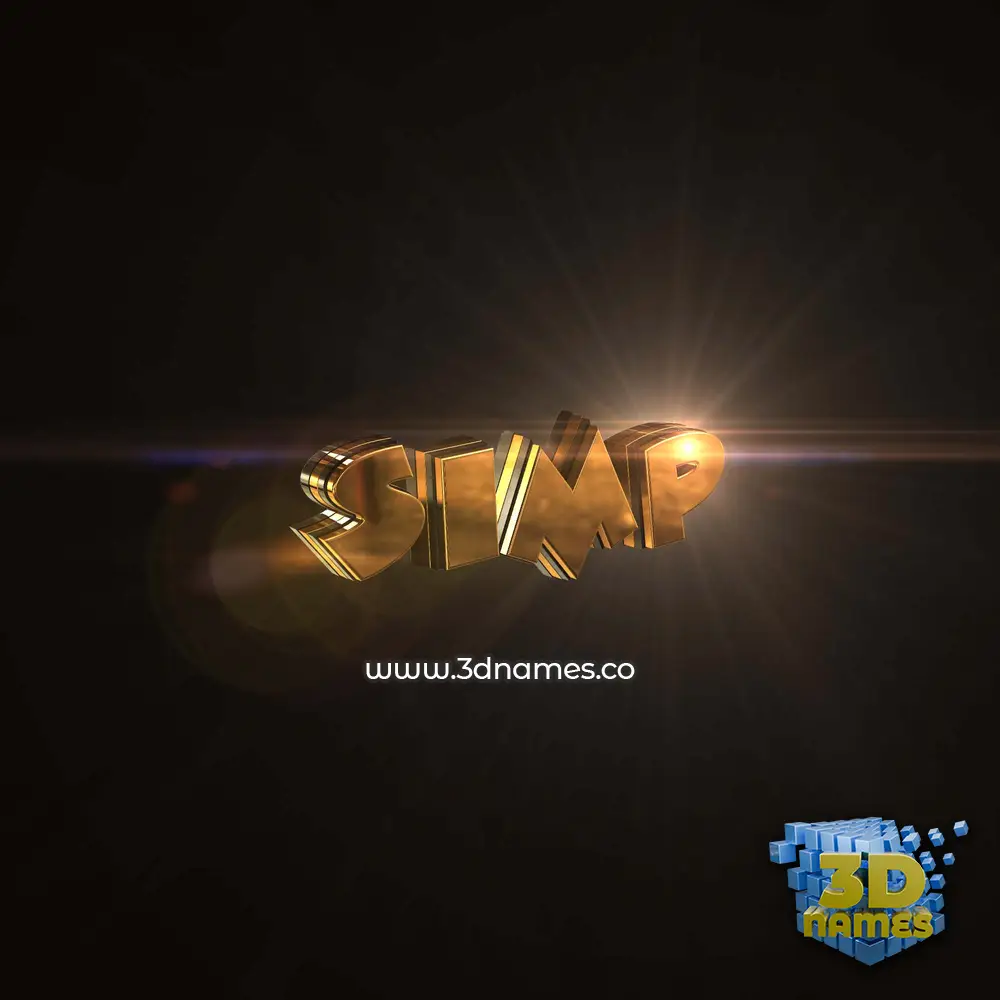 simp in Golden Sparkle style - 3D name wallpaper