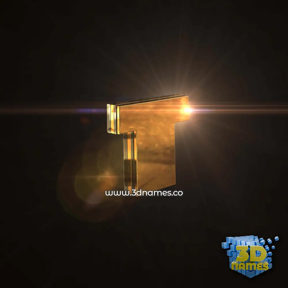 t in Golden Sparkle style - 3D name wallpaper t in Golden Sparkle style - 3D name wallpaper