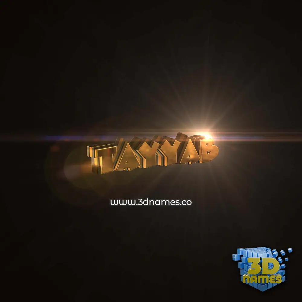 tayyab in Golden Sparkle style - 3D name wallpaper