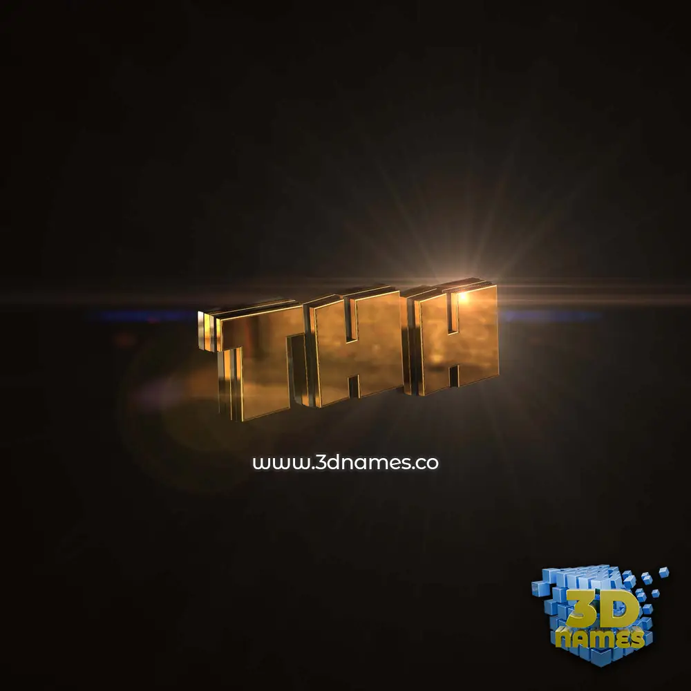thh in Golden Sparkle style - 3D name wallpaper