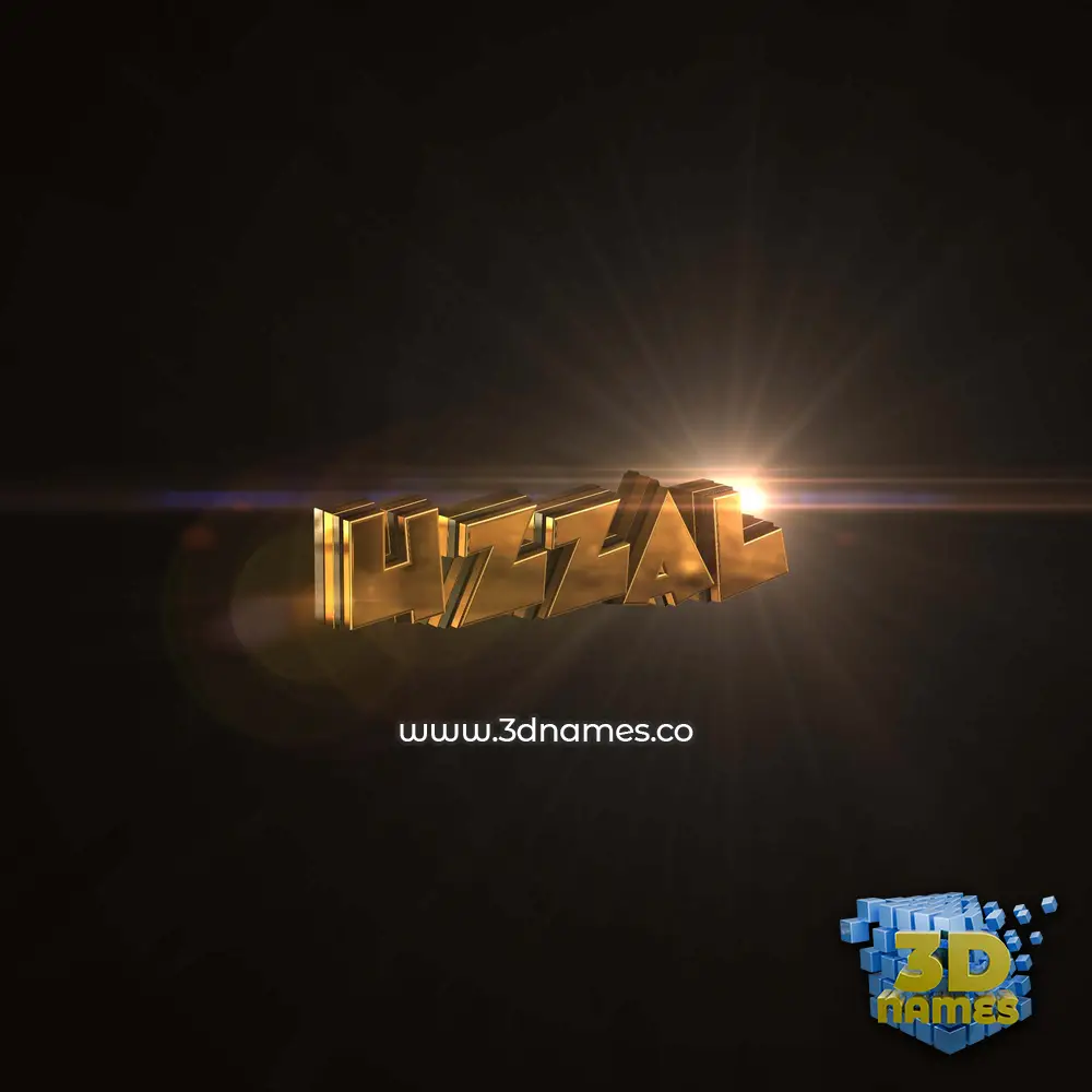 uzzal in Golden Sparkle style - 3D name wallpaper