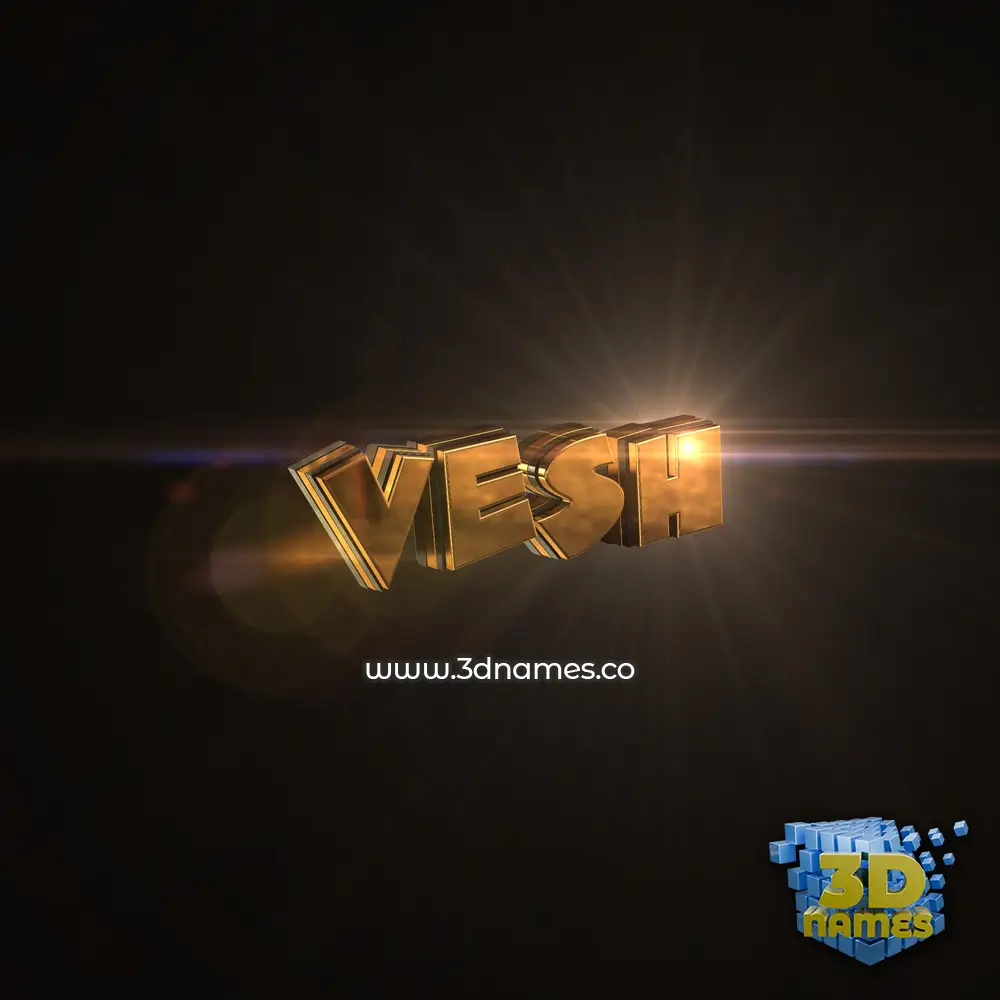 vesh in Golden Sparkle style - 3D name wallpaper vesh in Golden Sparkle style - 3D name wallpaper