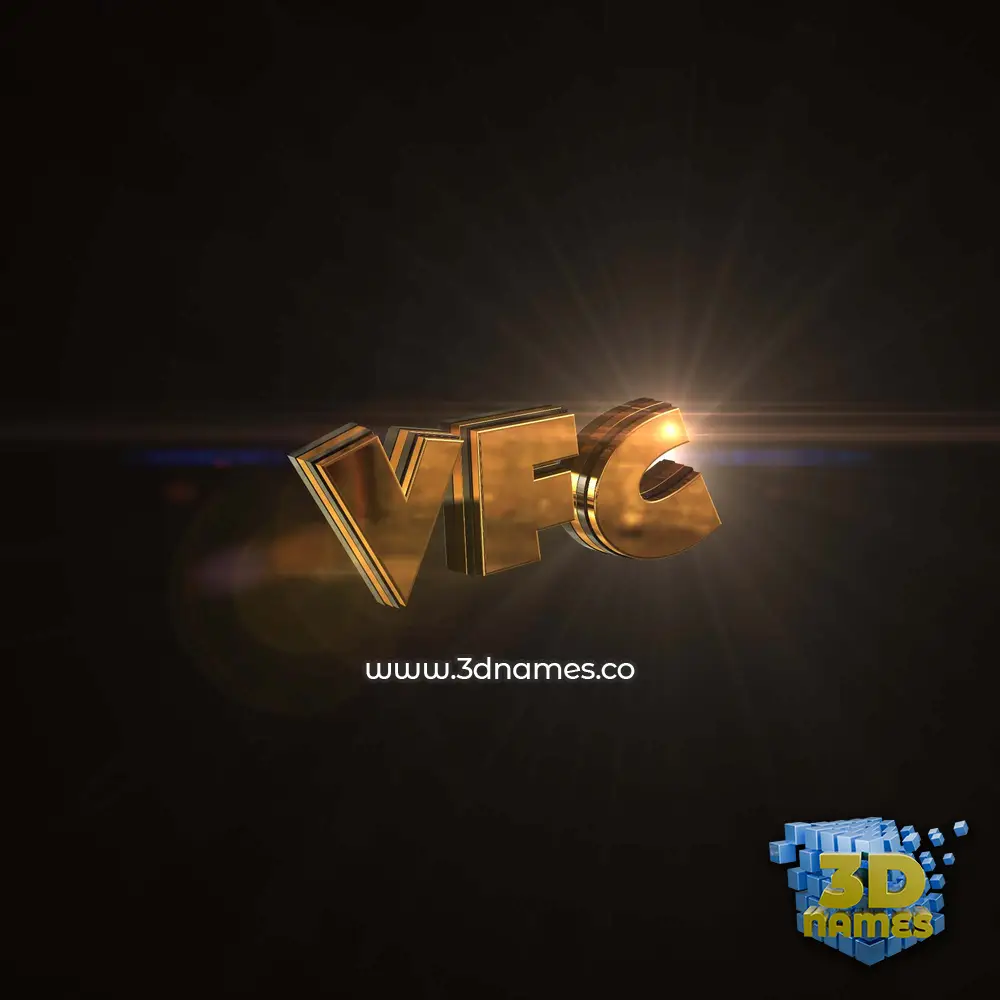 vfc in Golden Sparkle style - 3D name wallpaper vfc in Golden Sparkle style - 3D name wallpaper